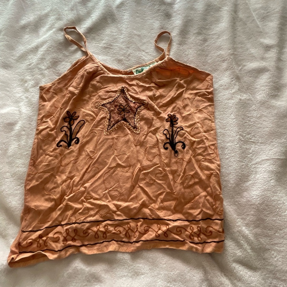 orange spaghetti strap shirt, size medium